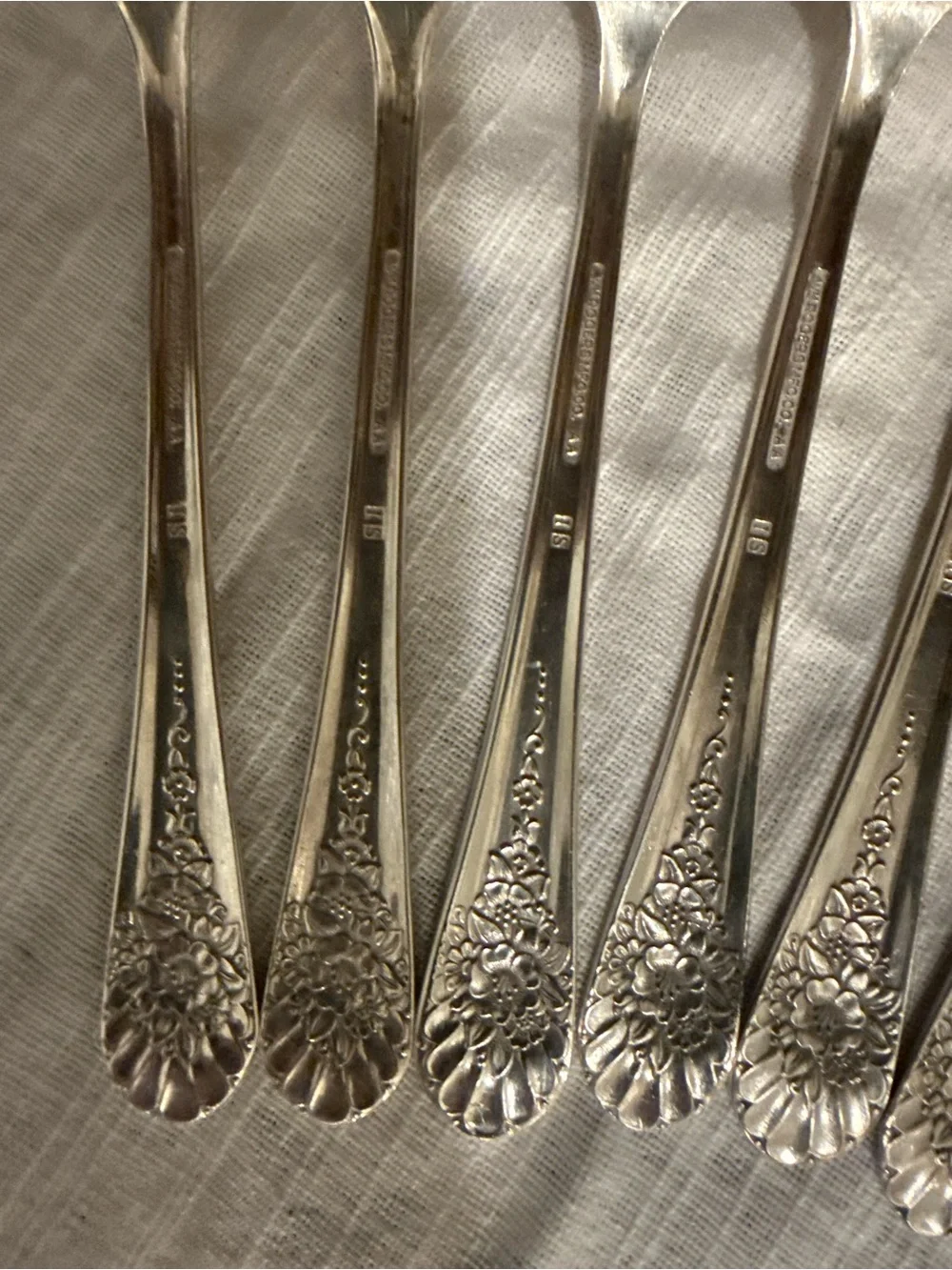 Wm Rogers International Silver Jubilee 8 Salad Forks Silver Plate Flatware